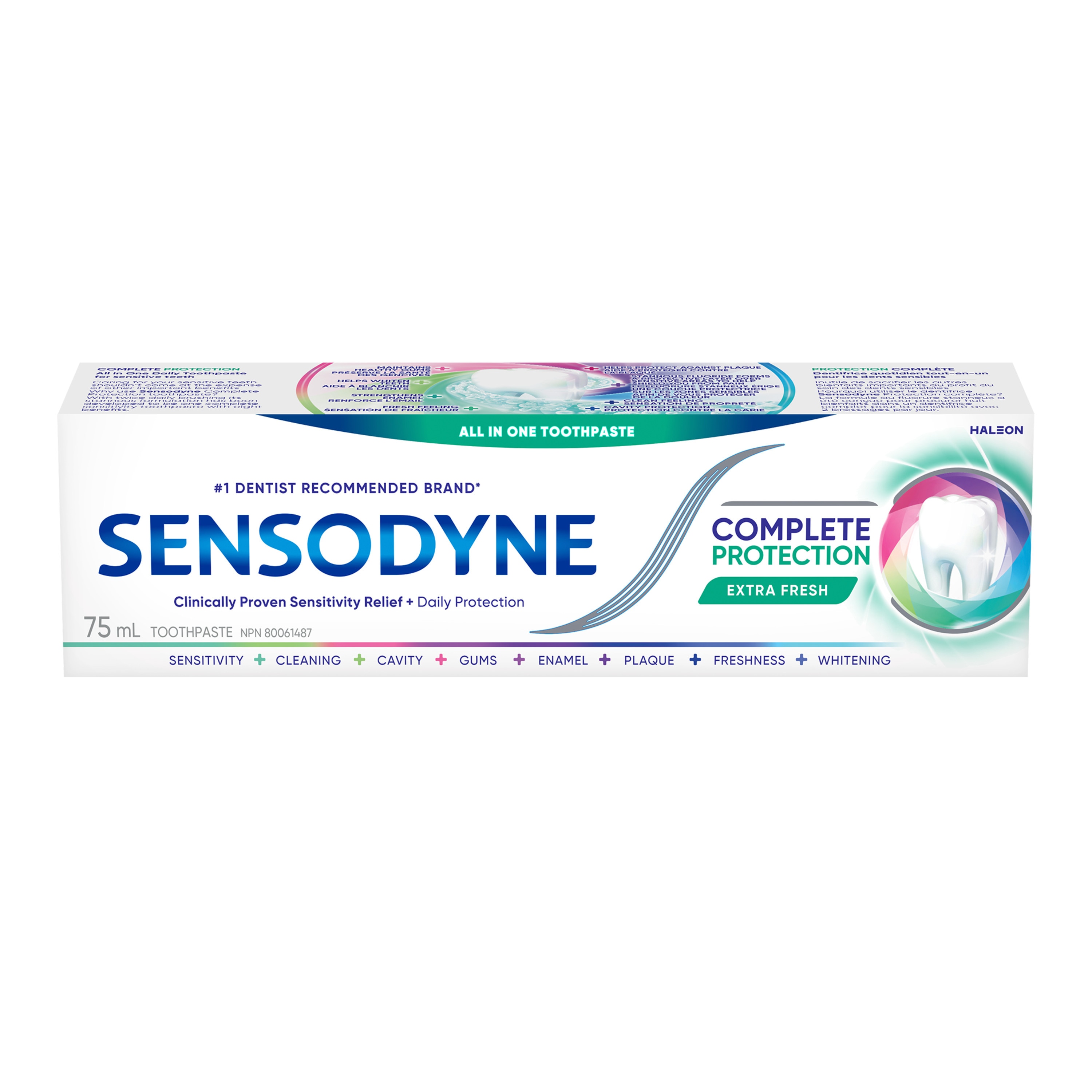 Sensodyne Dentifrice Protection complète, extra-frais 75 ml, 11,99 $/100ml