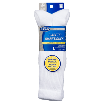 Dr. Scholl’s DrScholl's Diabétiques 2 Paires Chaussettes Hommes Blanc Taille 7-12 2 ea, 7,75 $/1ch