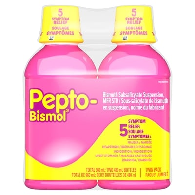Pepto Bismol liquide, saveur originale, paquet de chaque 2x480.0 ml, 2,92 $/100ml