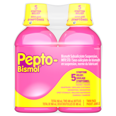 Pepto Bismol Antiacide en emballage duo 2x480.0 ml, 2,92 $/100ml