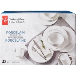 President's Choice Bistro Rim Dinnerware Set 32Pc - Ultra White