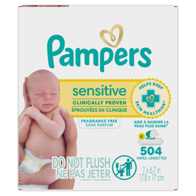 Pampers Baby Wipes Sensitive Perfume Free 6X Pop-Top Packs 504 Count 504 ea, $0.05/1ea