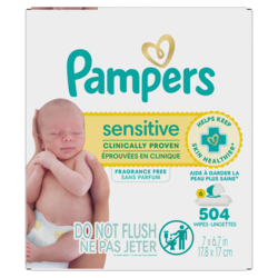 Pampers Lingettes pour bébés Sensitive, 504 lingettes, 6X 504 ea, 0,04 $/1ch