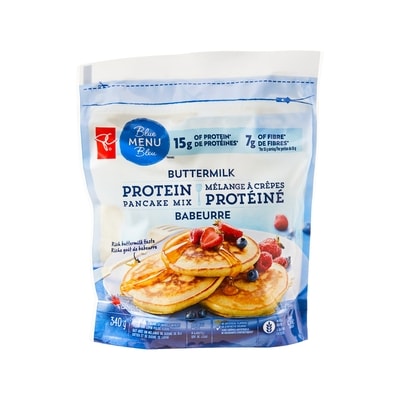 PC Blue Menu Buttermilk Protein Pancake Mix 340 g, $1.03/100g