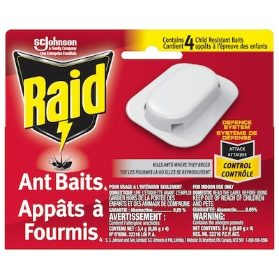 Raid Insecticide Appâts à fourmis Double action 4x4.0 ea, 2,00 $/1ch