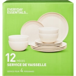 Everyday Essentials Service de vaisselle 12 pièces – ivoire 12x1.0 ea, 2,50 $/1ch