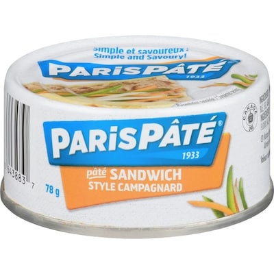 Paris Pâté Pâté, Sandwich 78 g, 1,92 $/100g