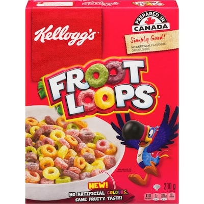Kelloggs Froot Loops Cereal 230 g, $2.17/100g