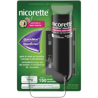 Nicorette VapoÉclair® Baie fraîche, 1 mg (Aide pour cesser de fumer) 1 ea, 44,49 $/1ch