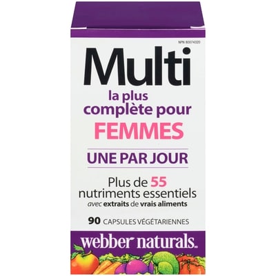 Webber Naturals WebberNaturals Multi le Plus Complet pour Femmes 90 Capsules Végétariennes 90 ea, 0,23 $/1ch