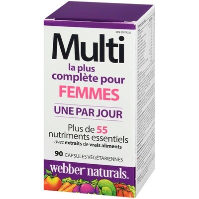 WebberNaturals Multi le Plus Complet pour Femmes 90 Capsules Végétariennes