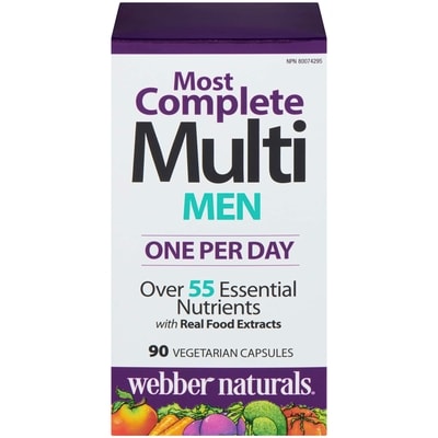 Webber Naturals Vitamins, Men's Most Complete Multi Vegetarian Capsules 90 ea, $0.17/1ea