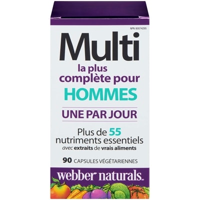 Webber Naturals Capsules végétariennes Multi le plus complet pour hommes 90 ea, 0,17 $/1ch