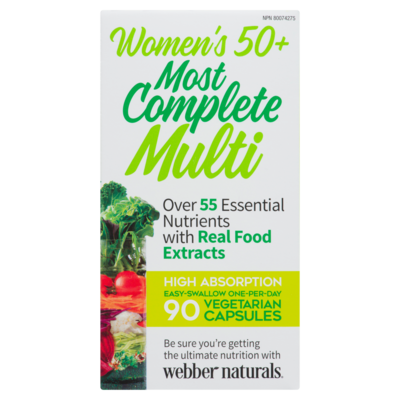 Webber Naturals Vitamins, Women's 50+ Most Complete Multi 90 Vegetarian Capsules 90 ea, $0.17/1ea