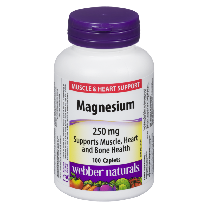 Vitamins, Magnesium Muscle & Heart Support 250 mg 100 Caplets