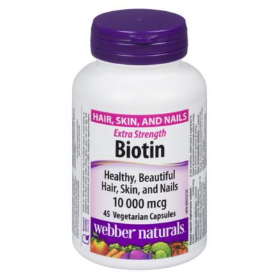 Webber Naturals Biotin Extra Strength 10 000 Mcg 45 ea, $0.37/1ea