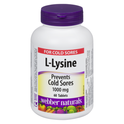 Webber Naturals L-Lysine for Cold Sores 1000 mg 60 ea, $0.19/1ea