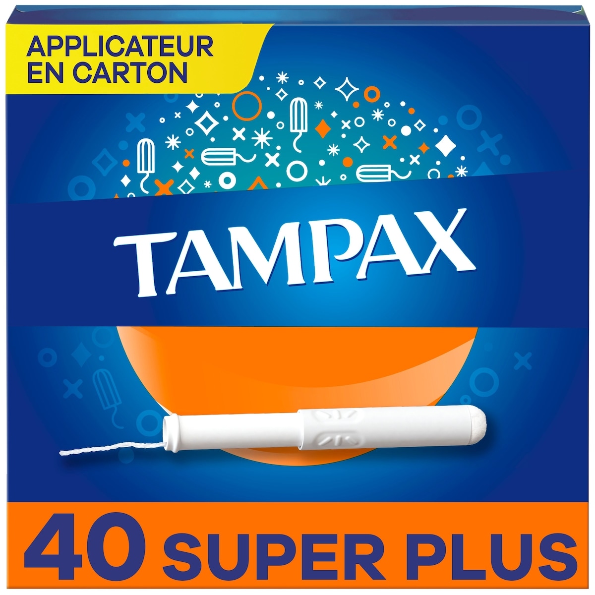 Tampax Tampons avec applicateur en carton, embout facile à saisir, jupette anti-fuites LeakGuard, degré d’absorption super plus, non parfumés, 40 u 40 ea, 0,32 $/1ch