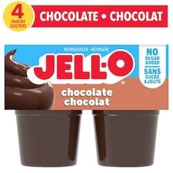 Jell-O Chocolate No Sugar Added Ready-To-Eat Refrigerated Pudding Snacks 4x106.0 g, $1.01/100g
