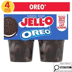 Jell-O Oreo Ready-To-Eat Refrigerated Pudding Snacks 4x113.0 g, $1.28/100g