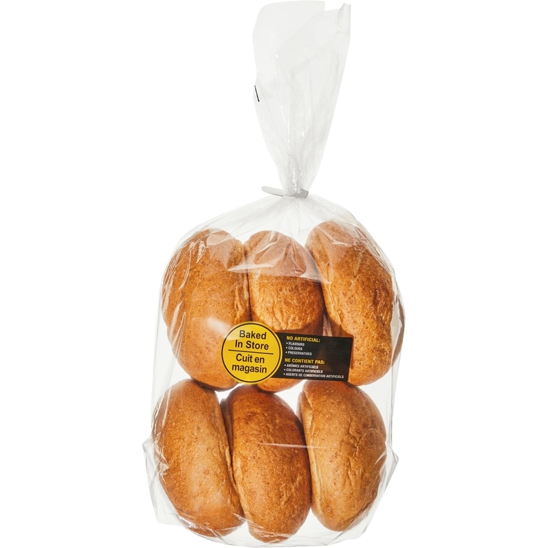 Kaiser Rolls Whole Wheat, 6 Pack