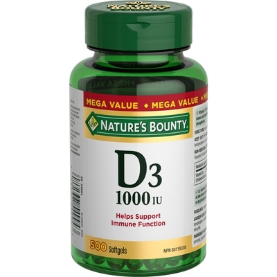 Nature's Bounty Vitamin D3, 1000 IU 500 ea, $0.03/1ea