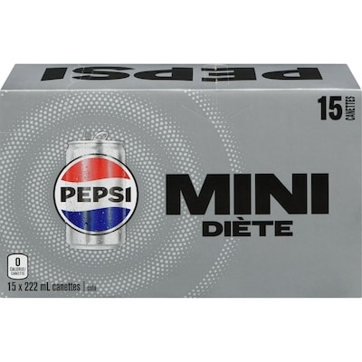Pepsi Pepsi Diète Sleek Boissons gazeuses 15x222.0 ml, 0,28 $/100ml