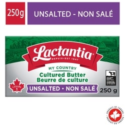 Lactantia Cultured Unsalted Butter 250 g, $2.60/100g