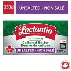 Lactantia Cultured Unsalted Butter 250 g, $2.60/100g