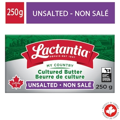 Lactantia Cultured Unsalted Butter 250 g, $2.40/100g