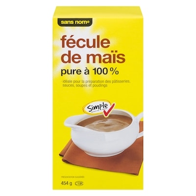 Sans Nom Fécule de maïs pure à 100% 454 g, 0,88 $/100g