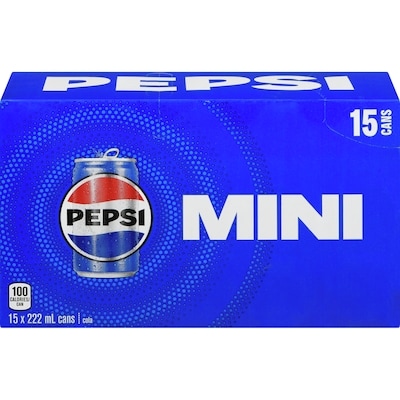Pepsi Sleek Soda      15x222.0 ml, $0.23/100ml