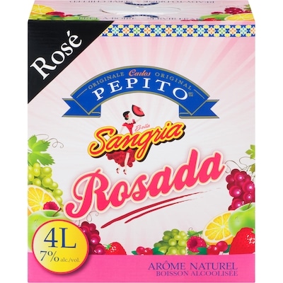 Pepito Carlos Pepito Bella Sangria Rosada Boisson Alcoolisée Rosé (Pièce d’identité requise au moment du ramassage) 4000 ml, 0,62 $/100ml