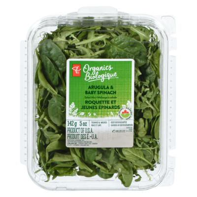 PC Organics Arugula & Baby Spinach Salad Mix 142 g, $3.52/100g