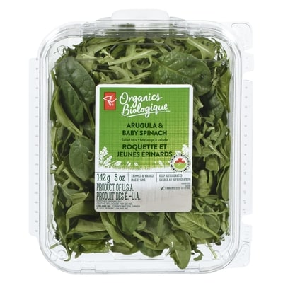 PC Organics Arugula & Baby Spinach Salad Mix 142 g, $4.22/100g
