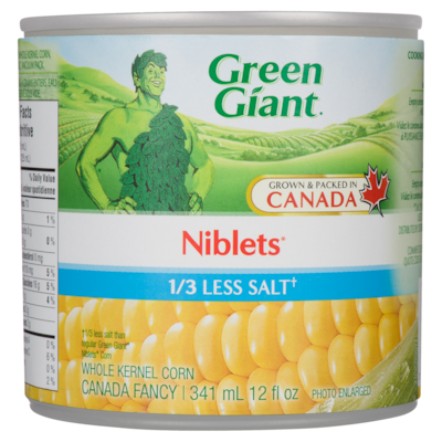 Géant Vert Maïs en grains, moins de sel 341 ml, 0,58 $/100ml