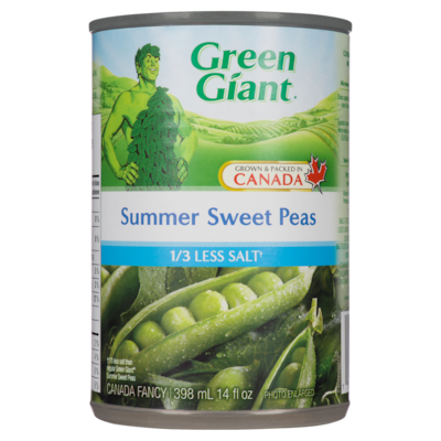 Géant Vert Pois d'été, faible teneur en sel 398 ml, 0,50 $/100ml