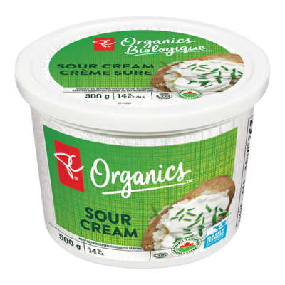 PC Organics Organic 14% M.F. Sour Cream 500 g, $1.10/100g