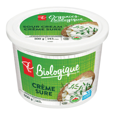 PC Biologique Crème Sure 14 % M.G. 500 g, 1,10 $/100g