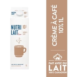Nutrilait Crème à café 10 % 1 l, 0,39 $/100ml
