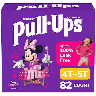 Huggies Pull-Ups Girls' Potty Training Pants, 4T-5T (38-50 lbs), 82 Count 82 ea, $0.45/1ea