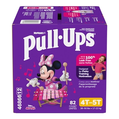 Huggies Sous-vêtements d’entraînement pour filles, 4T-5T (17 à 23 kg [38 à 50 livres]), 82 sous-vêtements 82 ea, 0,45 $/1ch