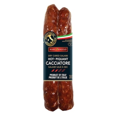 Marc Angelo Salami cacciatore, piquant 300 g, 4,33 $/100g
