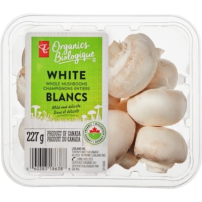PC Biologique Champignons blancs biologiques 227 g, 1,32 $/100g
