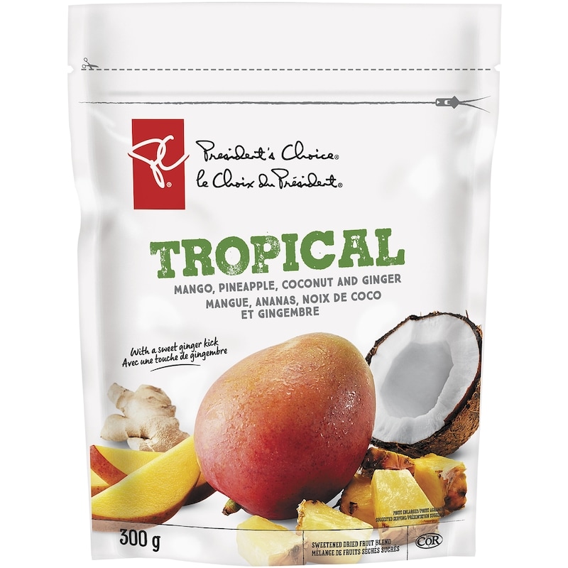 Tropical Mango, Pineapple, Coconut And Ginger Sweetened Dried Fruit Blend