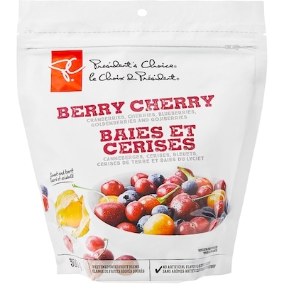 President's Choice Berry Cherry Dried Fruit Blend 300 g, $2.50/100g
