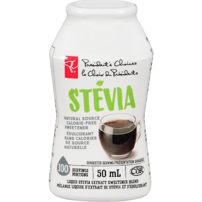 President's Choice Natural Source Stevia Calorie-Free Liquid Sweetener 50 ml, $8.98/100ml