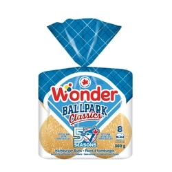 Wonder Ballpark Classics Hamburger Buns 8pk 560 g, $0.71/100g