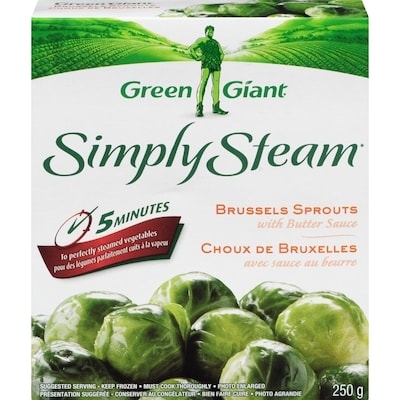 Green Giant Brussel Sprouts with Butter Sauce 250 g, $1.12/100g