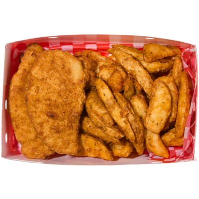 3 Chicken Strips & Potato Wedges (After 11am)